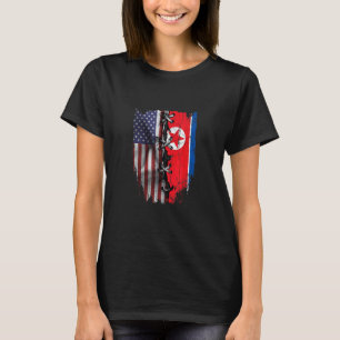Amerikanisch angebaute nordkoreanische Wurzeln USA T-Shirt