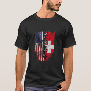 Amerikanisch angebaute Schweizer Wurzeln USA Schwe T-Shirt
