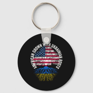 Amerikanisch angebaute ukrainische Wurzeln Schlüsselanhänger
