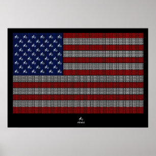 Amerikanisch-Atheistische Flagge Poster