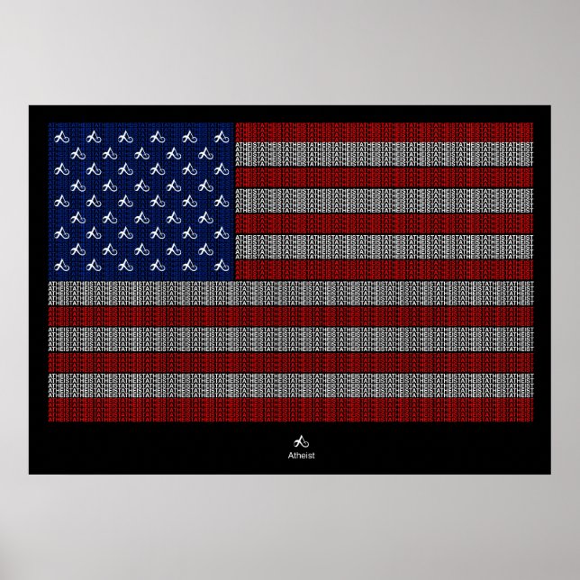 Amerikanisch-Atheistische Flagge Poster (Vorne)