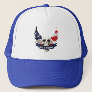 Amerikanisch bis auf die Knochen Schädel Truckerkappe