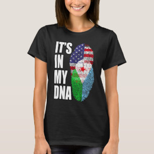 Amerikanisch-Dschibutischer Mix-DNA-Flaggen-Erbe T-Shirt