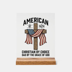 Amerikanisch durch Glauben Christlicher Vater Patr Acrylschild