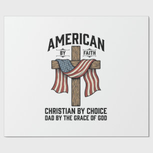 Amerikanisch durch Glauben Christlicher Vater Patr Geschenkpapier