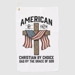 Amerikanisch durch Glauben Christlicher Vater Patr Golfhandtuch