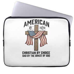 Amerikanisch durch Glauben Christlicher Vater Patr Laptopschutzhülle