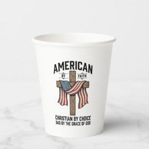 Amerikanisch durch Glauben Christlicher Vater Patr Pappbecher