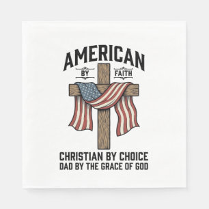 Amerikanisch durch Glauben Christlicher Vater Patr Serviette