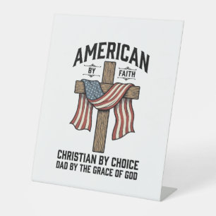 Amerikanisch durch Glauben Christlicher Vater Patr Sockelschild
