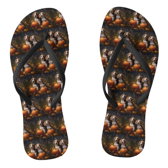 Amerikanisch-englischer Foxhound Welpen Herbst Fre Flip Flops (Fußbett)