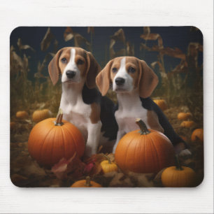Amerikanisch-englischer Foxhound Welpen Herbst Fre Mousepad