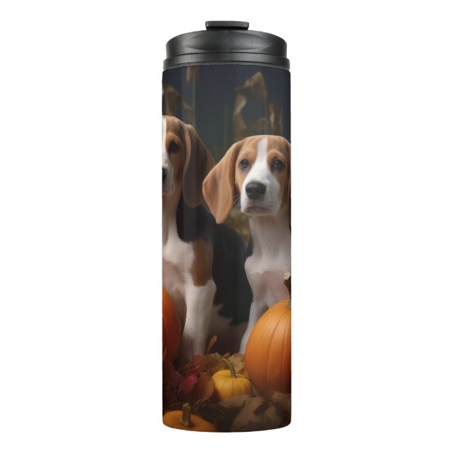 Amerikanisch-englischer Foxhound Welpen Herbst Fre Thermosbecher (Vorderseite)
