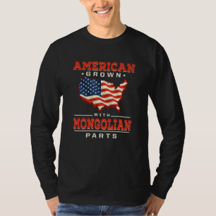 Amerikanisch gewachsen mit mongolischen Teilen Pat T-Shirt