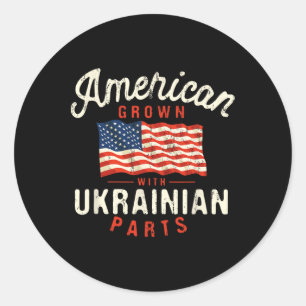 Amerikanisch Gewachsen Mit Ukrainischen Teilen Pat Runder Aufkleber