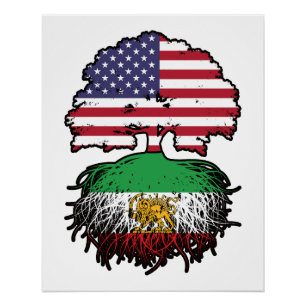 Amerikanisch gewachsene iranische Wurzeln Löwe und Poster
