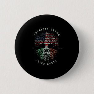 Amerikanisch gewachsene irische Wurzeln Irland Fla Button