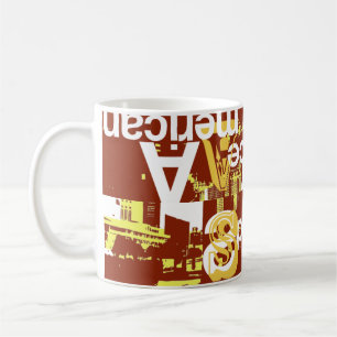 Amerikanisch in rot kaffeetasse