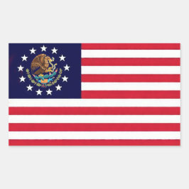 Amerikanisch-mexikanischer Flaggensticker Rechteckiger Aufkleber