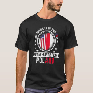 Amerikanisch-polnische Flagge Herz aus Polen Ameri T-Shirt