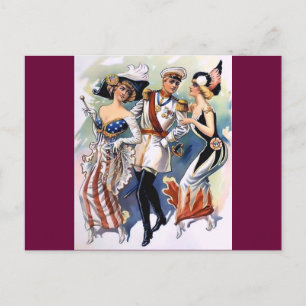Amerikanisch Russisch Ladys Vintag Postkarte