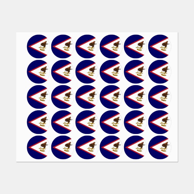 Amerikanisch-Samoa-Flagge Etiketten (Blatt)