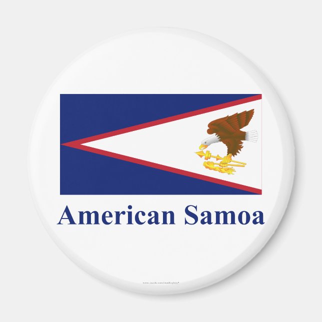 Amerikanisch-Samoa-Flagge mit Namen Magnet (Vorne)