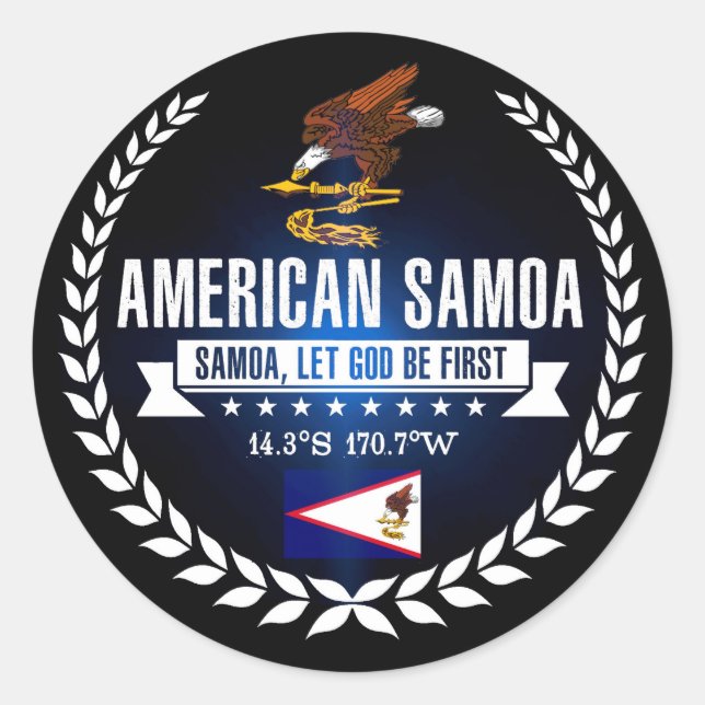 Amerikanisch-Samoa Runder Aufkleber (Vorderseite)