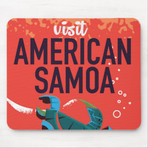 Amerikanisch-Samoa Vintage-Reiseposter Mousepad