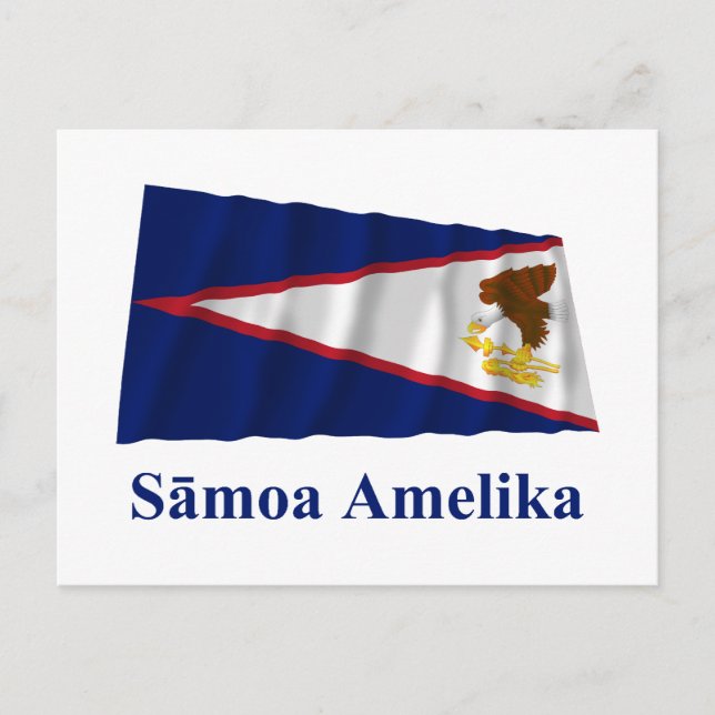 Amerikanisch-Samoa-Waage mit Name in Samoan Postkarte (Vorderseite)