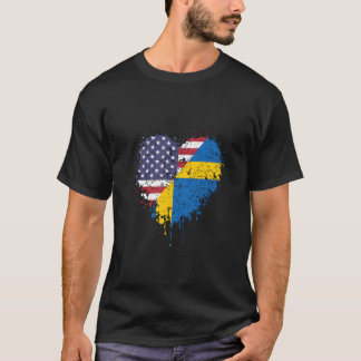 Amerikanisch Schwedisch Amerika USA Schweden Flagg T-Shirt