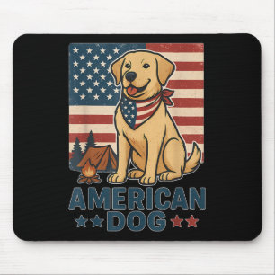 Amerikanisch Süßer Hund Patriotischer Hund USA-Fla Mousepad