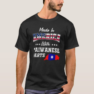 Amerikanisch Taiwanesische Teile Taiwan Karte USA- T-Shirt