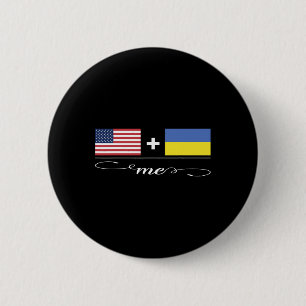 Amerikanisch + Ukrainisch = Ich Usa Und Ukraine-Fl Button