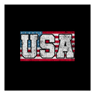 Amerikanisch USA US-Flagge 4. Juli Poster