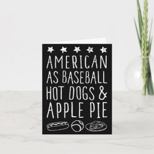 Amerikanisch wie Baseball Hot Dogs & Pie nostalgis Karte