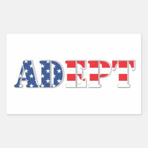 AMERIKANISCHE ADEPT RECHTECKIGER AUFKLEBER