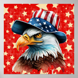 Amerikanische Adler-Flagge Poster