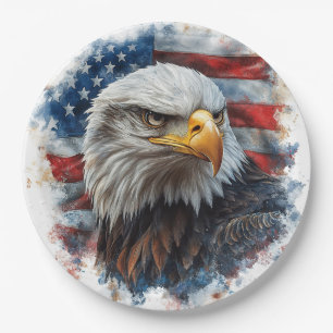 Amerikanische Adler-Patriotismus-Flaggen-Kunst  Pappteller