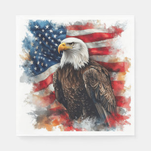 Amerikanische Adler-Patriotismus-Flaggen-Kunst Serviette