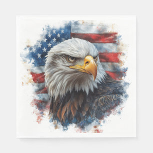 Amerikanische Adler-Patriotismus-Flaggen-Kunst Serviette