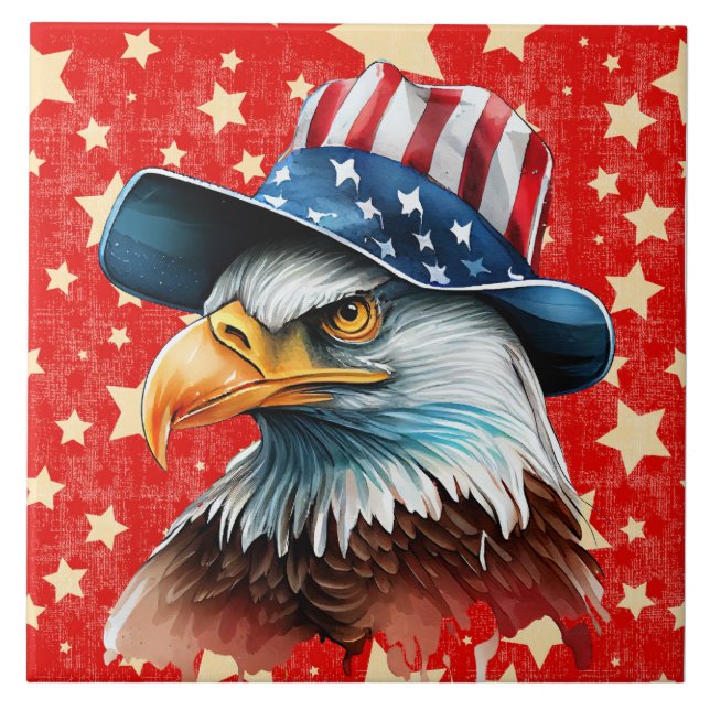 Amerikanische Adlerflagge Fliese (Vorderseite)