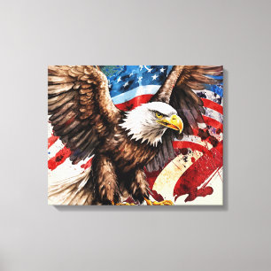 Amerikanische Adlerflagge Leinwanddruck