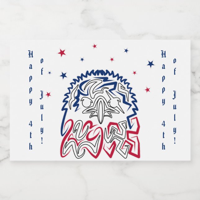 Amerikanische Adlerstars zum Unabhängigkeitstag Alkoholflaschenetikett (Einzelnes Label)