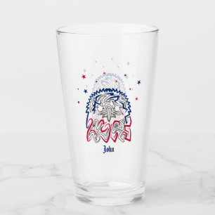 Amerikanische Adlerstars zum Unabhängigkeitstag Glas