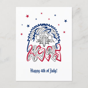 Amerikanische Adlerstars zum Unabhängigkeitstag Postkarte