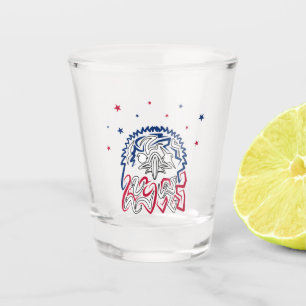 Amerikanische Adlerstars zum Unabhängigkeitstag Schnapsglas
