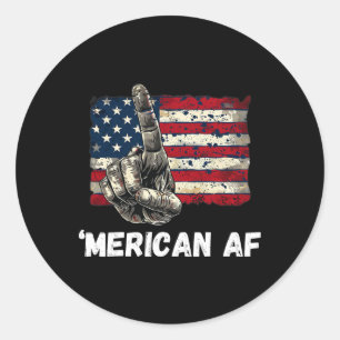 Amerikanische Af Flag 4. Juli Patriotic Gif Runder Aufkleber