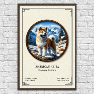 Amerikanische Akita-Zoologie-Serie Poster