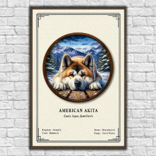 Amerikanische Akita Zoologie Serie Poster